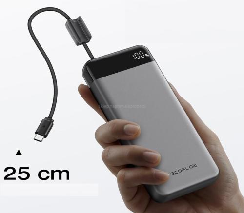 EcoFlow Rapid Powerbank 20 000 mAh 45W  wbudowany kabel o długości 25cm