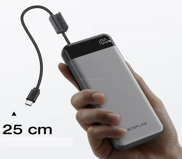 EcoFlow Rapid Powerbank 20 000 mAh 45W  wbudowany kabel o długości 25cm