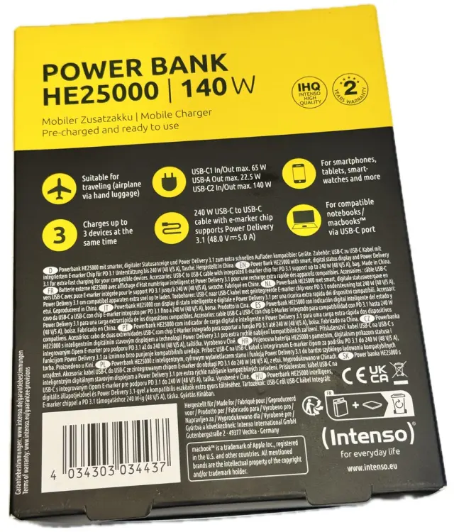 Intenso Powerbank HE25000 140W Power Delivery 25000mAh