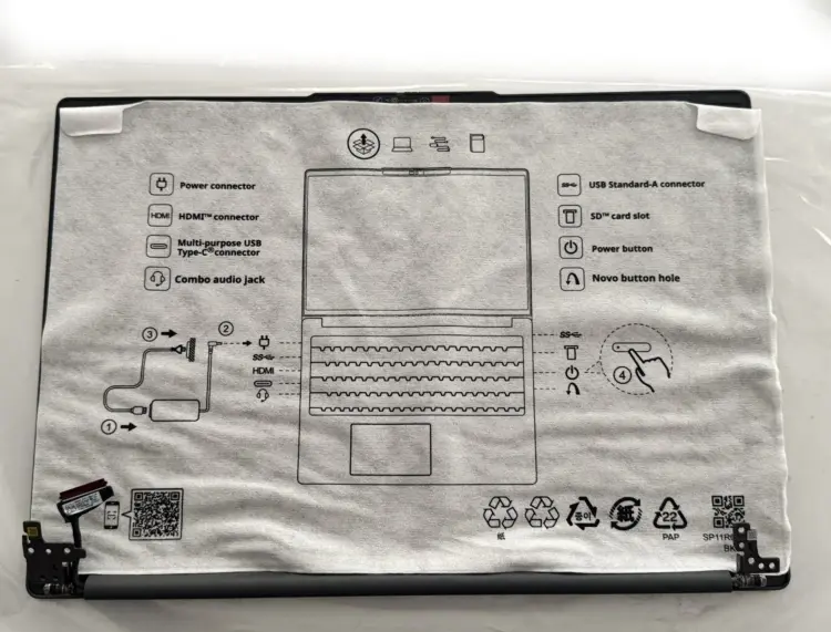 skrzydło obudowa zawiasy matryca 16" taśma Lenovo IdeaPad Slim 3 16ARP10