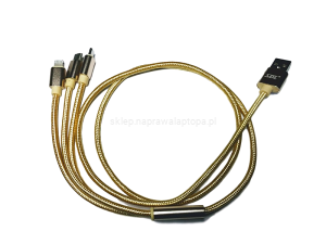 KABEL 3w1 NYLON IPHONE USB-C MICRO USB