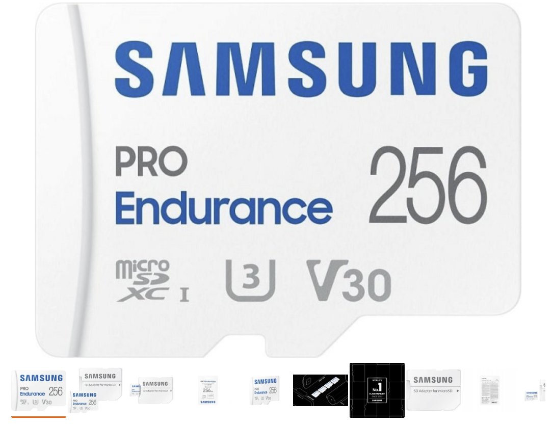 KARTA PAMIĘCI SAMSUNG 256GB PRO Endurance micro SD